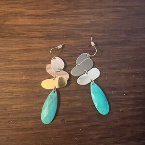 Gold and turquoise statement earrings
